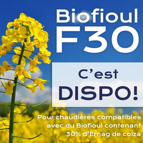Le Biofioul F30 est disponible. Découvrez cette nouvelle énergie dès maintenant.