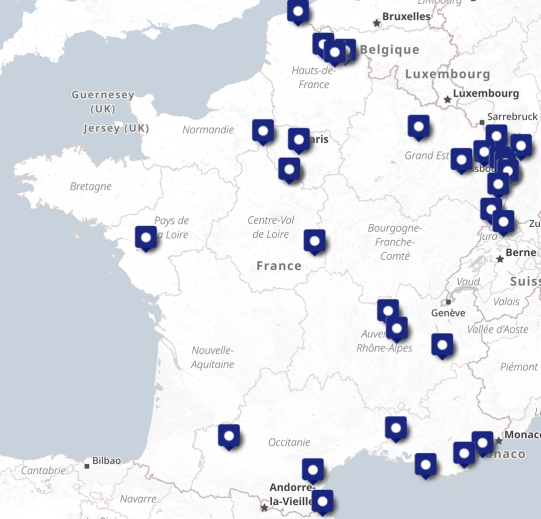 Carte du réseau de distributeurs Alliance Énergies