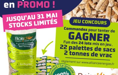 Pellets de bois en sacs à prix réduit ! À emporter ou en livraison